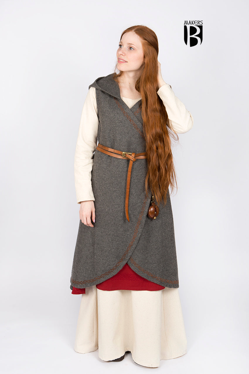 Myrana Dark Grey Wool Wrap Dress