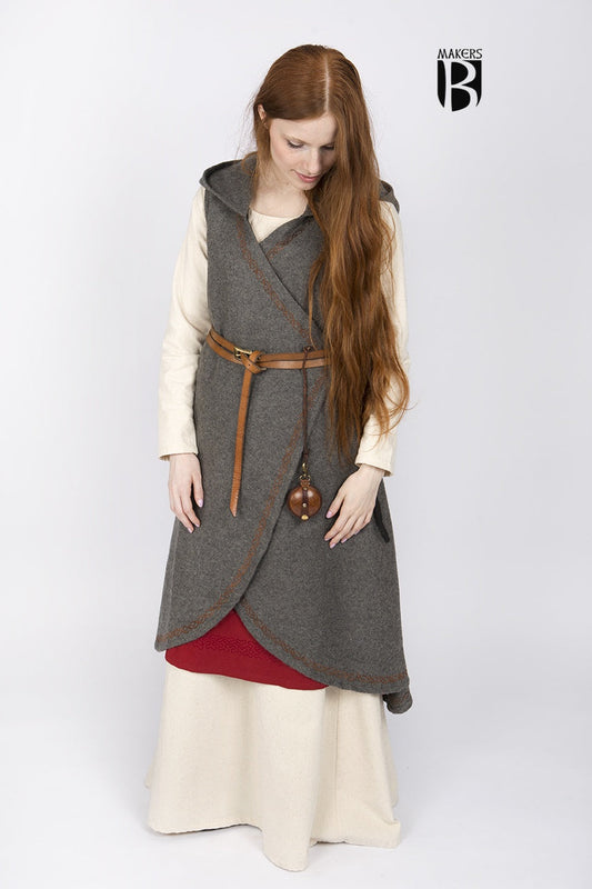 Myrana Dark Grey Wool Wrap Dress