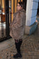 Women's Dark Beige Faux Fur Coat