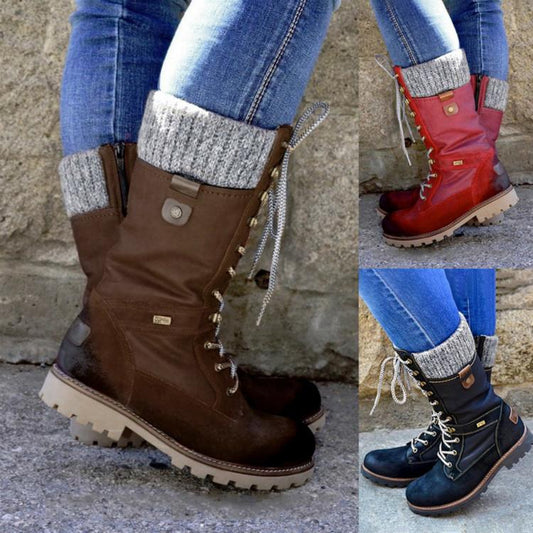 Women’s PU Leather Ankle Boots – British Style Motorcycle Martin Boots
